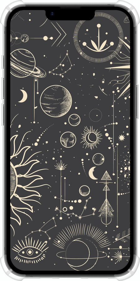 Силіконовий протиударний с посиленими кутами чехол Фаза місяця для Apple iPhone 16e - 5605sp-3971 изображение 