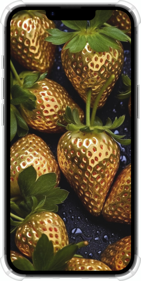 Силикон с усиленными углами чехол Золотая клубника для Apple iPhone SE 4 - 5637sp-3652 изображение 