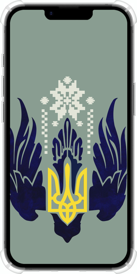 Силикон с усиленными углами чехол Тризуб с крыльями для Apple iPhone 16e - 5640sp-3971 изображение 