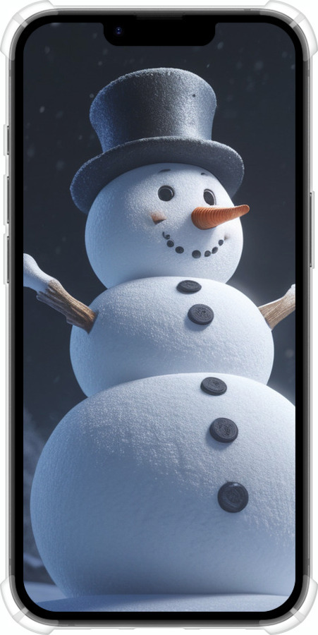 Силіконовий протиударний с посиленими кутами чехол Сніговик для Apple iPhone SE 4 - 5826sp-3652 изображение 