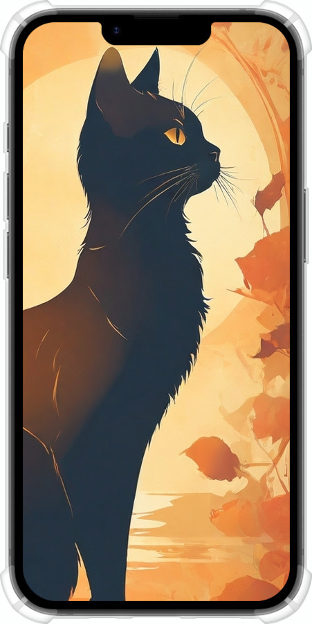 Силикон с усиленными углами чехол Черная кошка v2 для Apple iPhone 16e - 5830sp-3971 изображение 