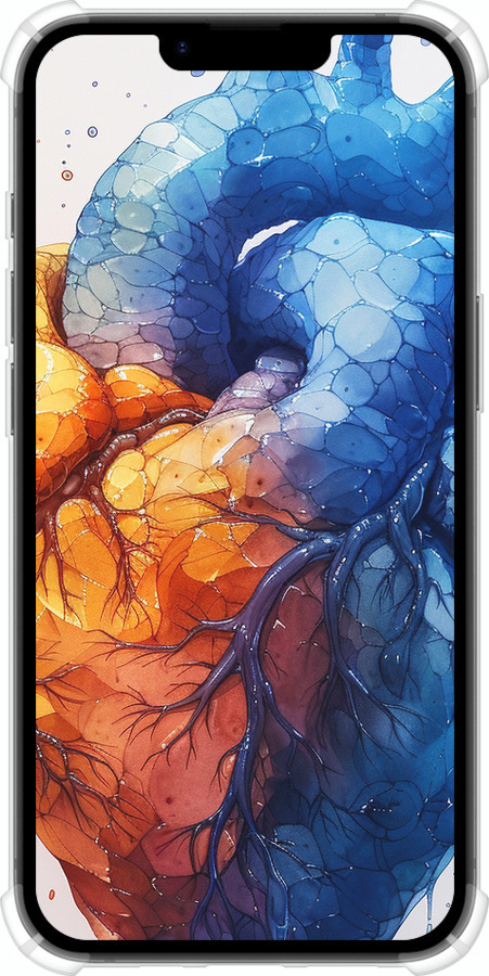 Силикон с усиленными углами чехол Арт-сердце для Apple iPhone 16e - 6034sp-3971 изображение 