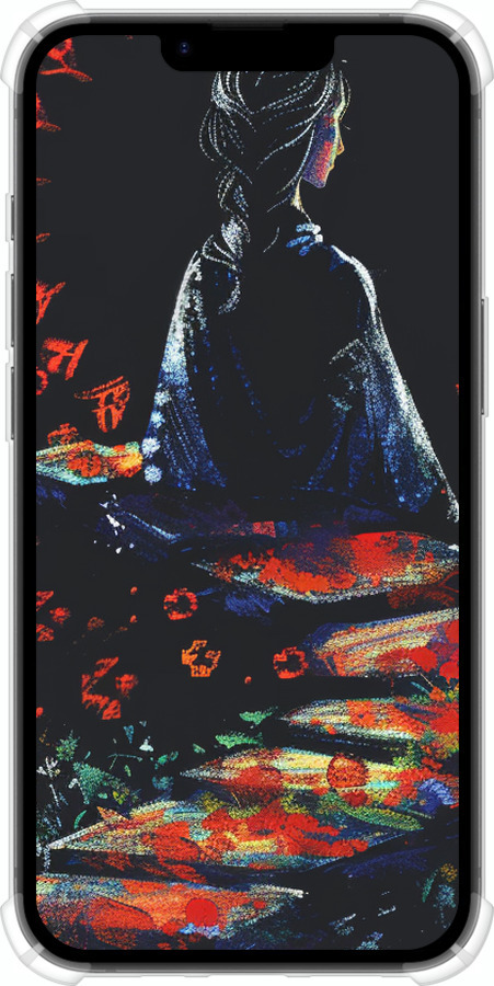 Силикон с усиленными углами чехол Мечтательная девушка для Apple iPhone 16e - 6042sp-3971 изображение 