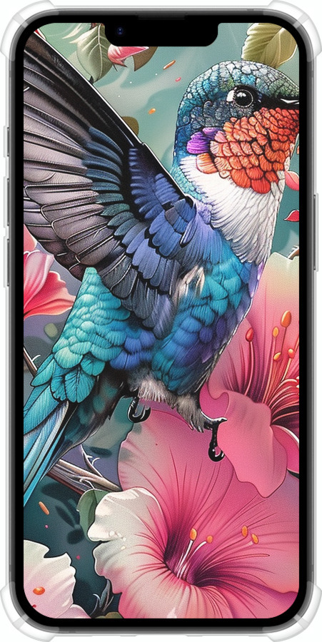 Силикон с усиленными углами чехол Сказочная колибри для Apple iPhone SE 4 - 6051sp-3652 изображение 