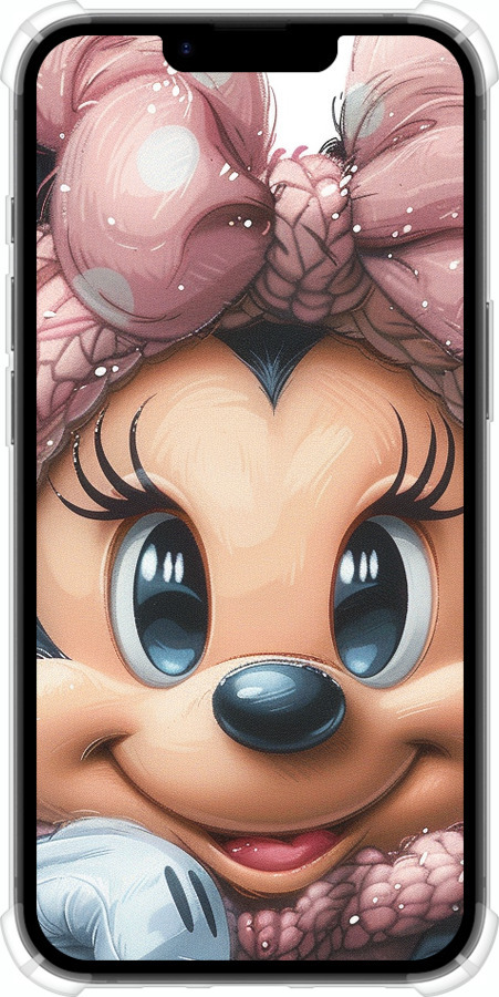 Силіконовий протиударний с посиленими кутами чехол Мінні Маус з бантиком для Apple iPhone SE 4 - 6055sp-3652 изображение 