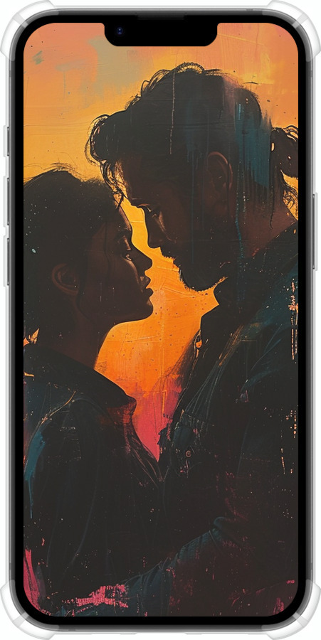 Силикон с усиленными углами чехол Любовь на полотне для Apple iPhone SE 4 - 6067sp-3652 изображение 