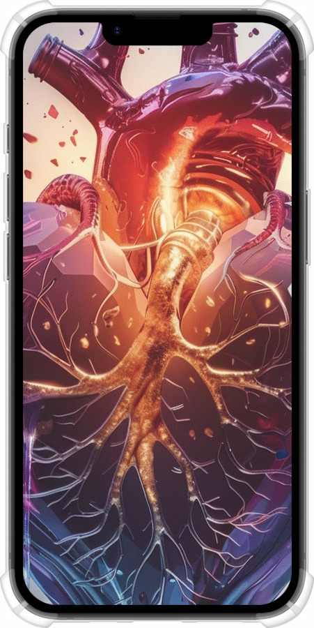 Силіконовий протиударний с посиленими кутами чехол Crystal Heart для Apple iPhone 16e - 6070sp-3971 изображение 