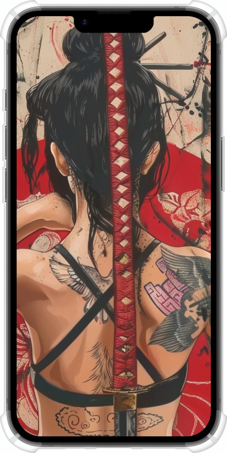 Силикон с усиленными углами чехол Тайна катаны для Apple iPhone 16e - 6074sp-3971 изображение 