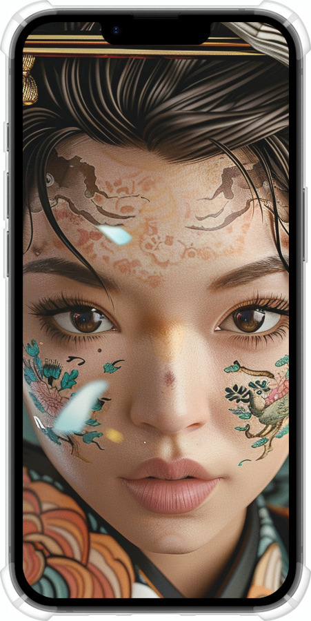 Силикон с усиленными углами чехол Взгляд души самурая для Apple iPhone SE 4 - 6076sp-3652 изображение 