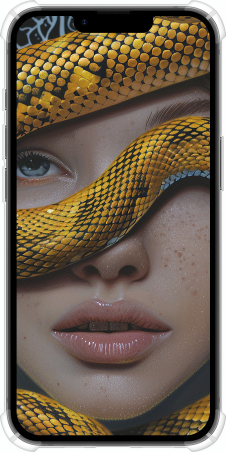 Силіконовий протиударний с посиленими кутами чехол Обійми змії для Apple iPhone SE 4 - 6081sp-3652 изображение 