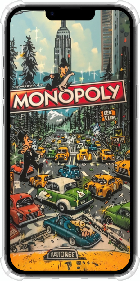 Силіконовий протиударний с посиленими кутами чехол Міський драйв Monopoly для Apple iPhone SE 4 - 6088sp-3652 изображение 