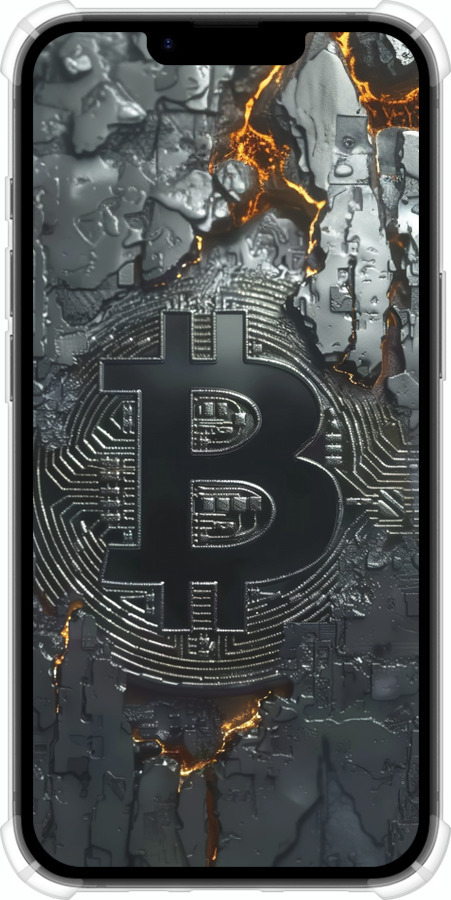 Силикон с усиленными углами чехол Раскаленный биткойн для Apple iPhone SE 4 - 6091sp-3652 изображение 