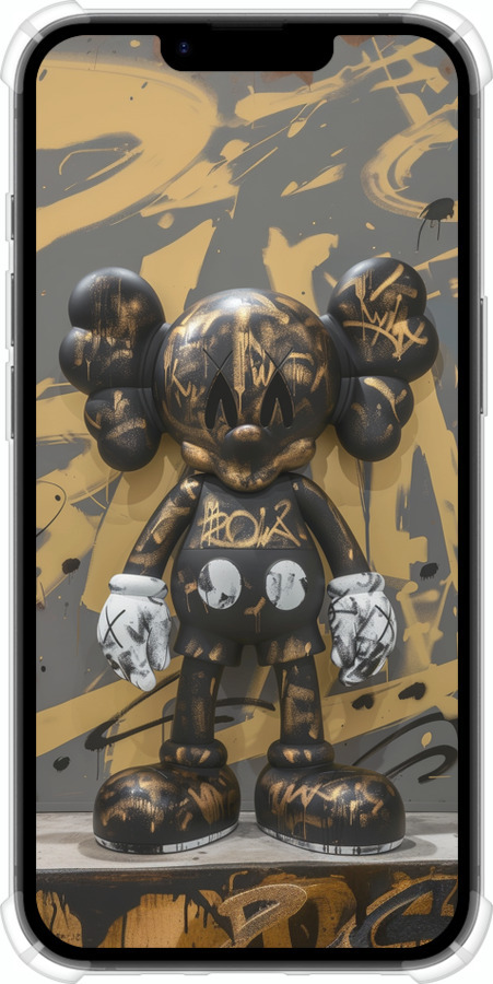 Силикон с усиленными углами чехол Bronze kaws для Apple iPhone SE 4 - 6097sp-3652 изображение 