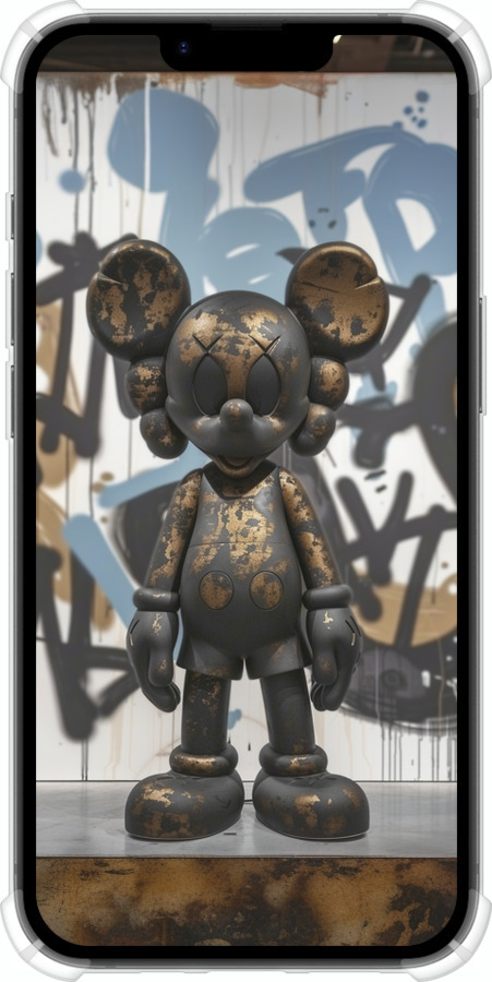 Силикон с усиленными углами чехол Bronze kaws v2 для Apple iPhone SE 4 - 6098sp-3652 изображение 