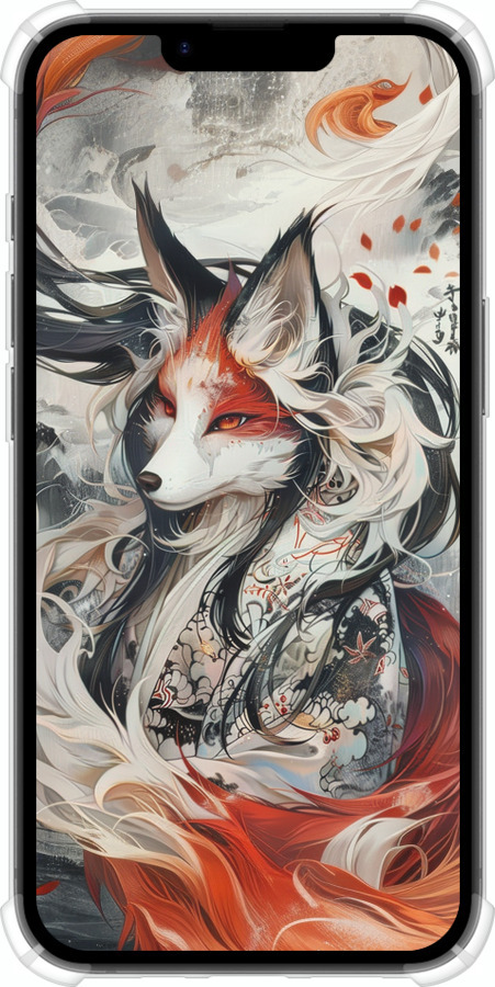 Силіконовий протиударний с посиленими кутами чехол Дух кицуне для Apple iPhone SE 4 - 6107sp-3652 изображение 