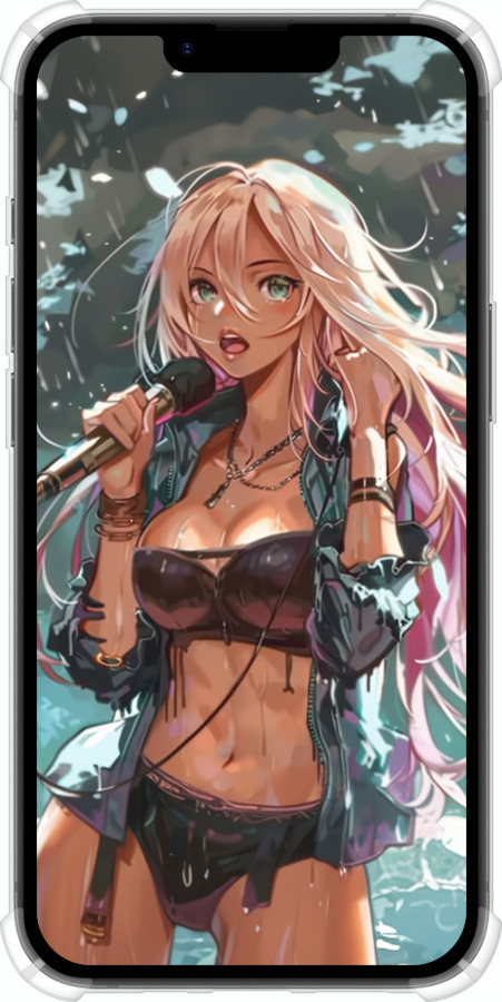 Силикон с усиленными углами чехол Аниме-звезда под водопадом для Apple iPhone 16e - 6121sp-3971 изображение 