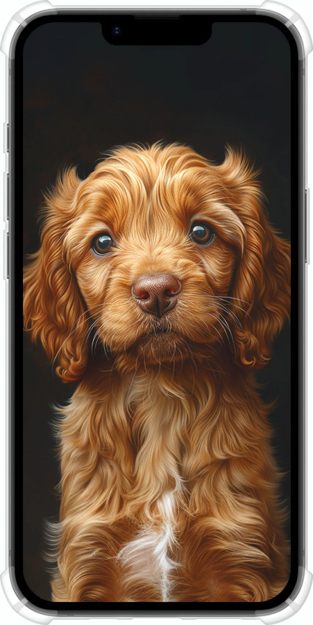 Силіконовий протиударний с посиленими кутами чехол Cocker spaniel на чорному фоні для Apple iPhone SE 4 - 6137sp-3652 изображение 