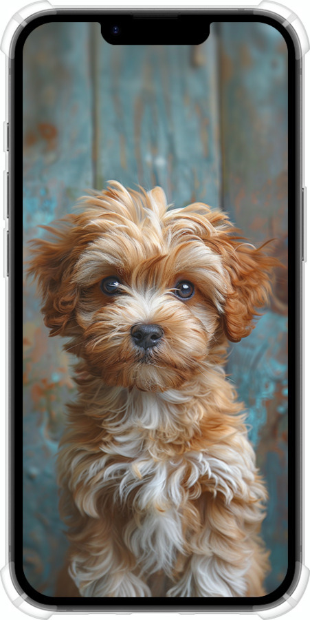 Силикон с усиленными углами чехол Щенок мальтипу для Apple iPhone 16e - 6157sp-3971 изображение 