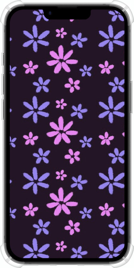 Силіконовий протиударний с посиленими кутами чехол з квітами для Apple iPhone SE 4 - 6258sp-3652 изображение 