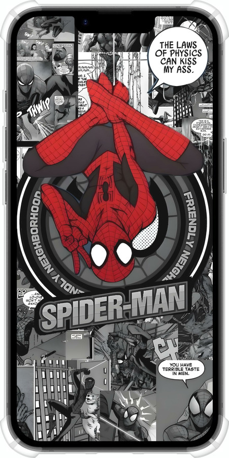 Силіконовий протиударний с посиленими кутами чехол Человек паук для Apple iPhone SE 4 - 6279sp-3652 изображение 