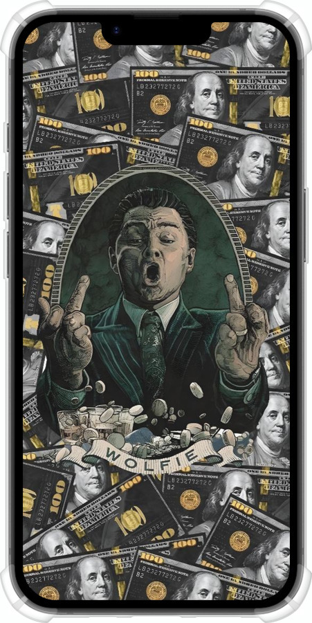 Силикон с усиленными углами чехол Волк с валл стрит для Apple iPhone SE 4 - 6287sp-3652 изображение 