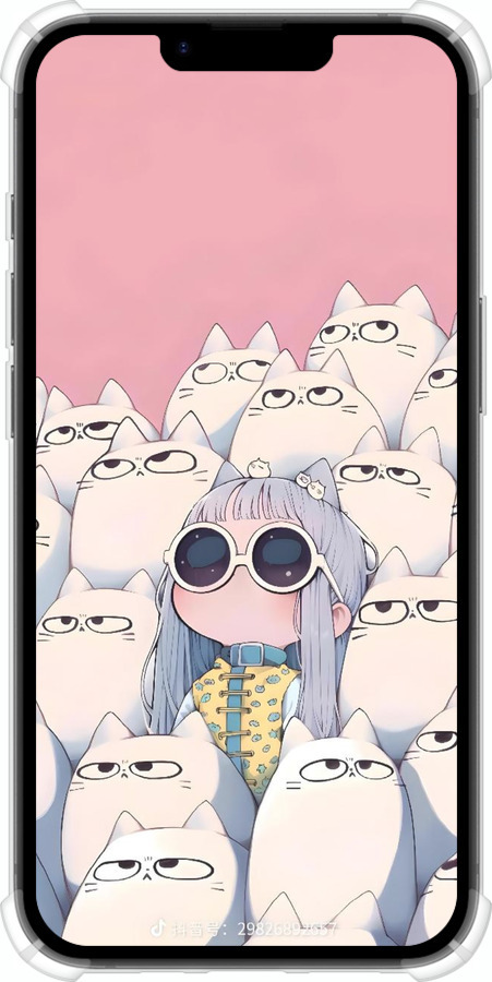 Силіконовий протиударний с посиленими кутами чехол Малышка с котами для Apple iPhone SE 4 - 6295sp-3652 изображение 