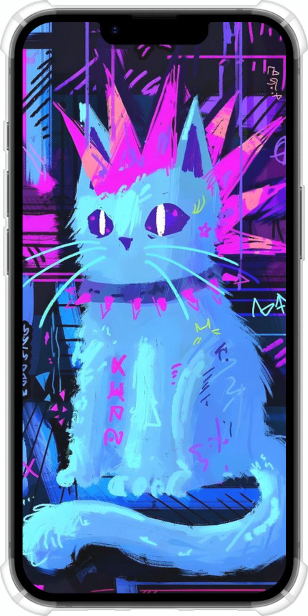 Силикон с усиленными углами чехол Кот панк для Apple iPhone SE 4 - 6311sp-3652 изображение 