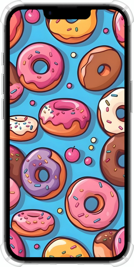 Силикон с усиленными углами чехол Пончики для Apple iPhone 16e - 6318sp-3971 изображение 