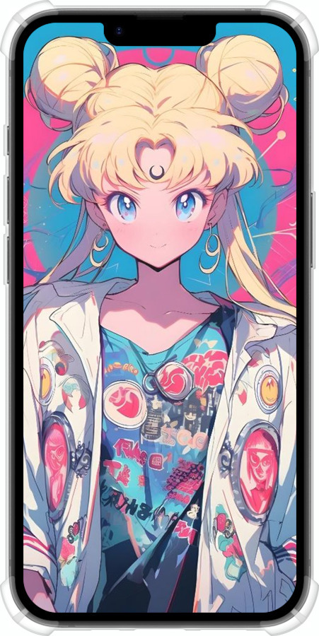 Силикон с усиленными углами чехол Сейлор Мун 2 для Apple iPhone 16e - 6351sp-3971 изображение 