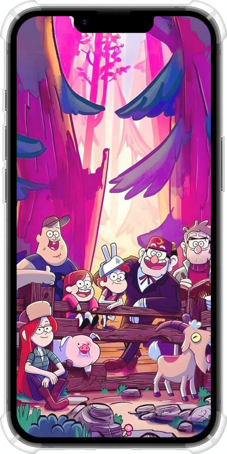 Силикон с усиленными углами чехол Гравити Фолз для Apple iPhone 16e - 6365sp-3971 изображение 