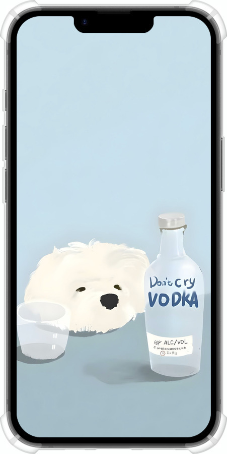 Силикон с усиленными углами чехол Пес водка для Apple iPhone 16e - 6368sp-3971 изображение 