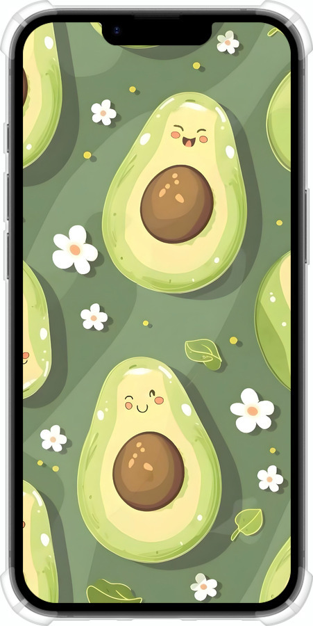 Силикон с усиленными углами чехол Авокадо для Apple iPhone 16e - 6380sp-3971 изображение 