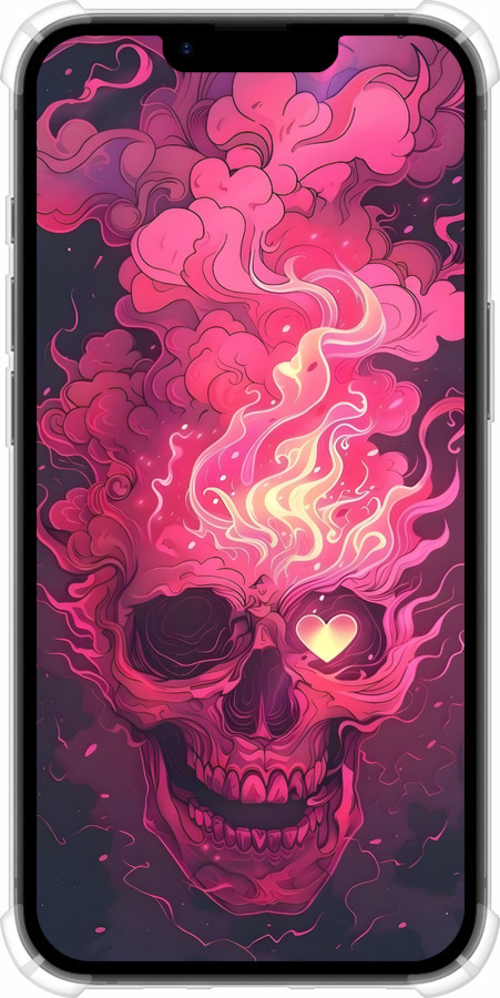 Силіконовий протиударний с посиленими кутами чехол Череп арт для Apple iPhone SE 4 - 6385sp-3652 изображение 