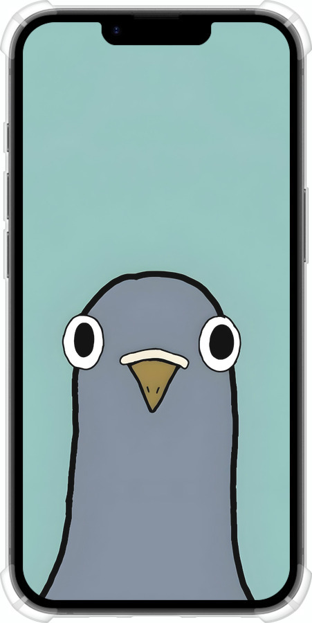 Силикон с усиленными углами чехол Голубь для Apple iPhone 16e - 6388sp-3971 изображение 