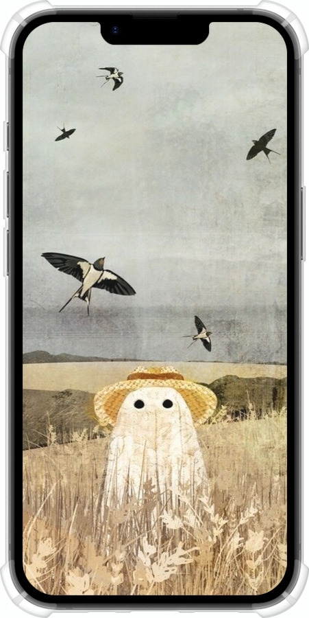 Силіконовий протиударний с посиленими кутами чехол Привид у полі для Apple iPhone SE 4 - 6427sp-3652 изображение 