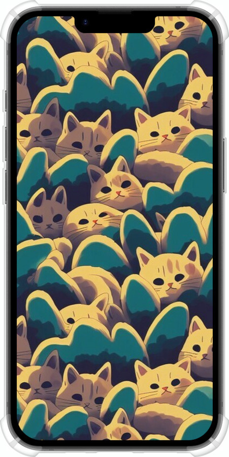 Силіконовий протиударний с посиленими кутами чехол Із зображенням котиків для Apple iPhone SE 4 - 6429sp-3652 изображение 