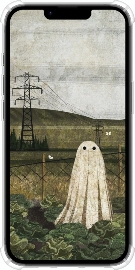 Силикон с усиленными углами чехол Иллюстрация призрак в капусте для Apple iPhone SE 4 - 6440sp-3652 изображение 