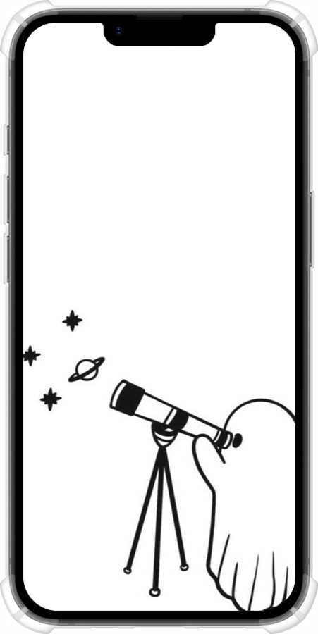 Силикон с усиленными углами чехол Привидение астроном для Apple iPhone 16e - 6444sp-3971 изображение 