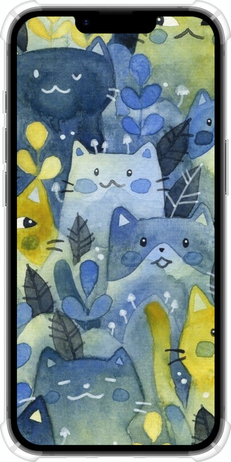 Силіконовий протиударний с посиленими кутами чехол Із зображенням котячого лісу для Apple iPhone SE 4 - 6447sp-3652 изображение 