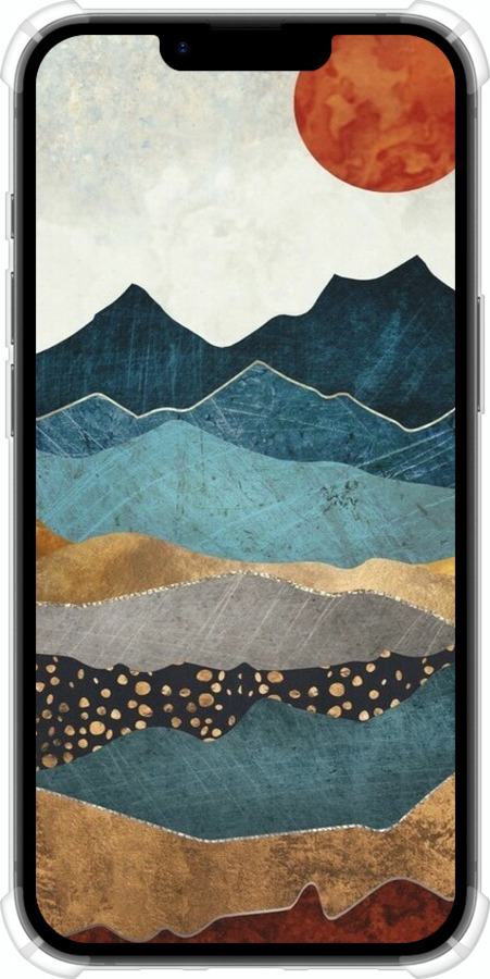 Силіконовий протиударний с посиленими кутами чехол захід сонця для Apple iPhone SE 4 - 6475sp-3652 изображение 