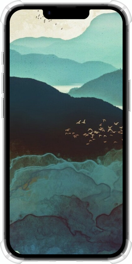 Силикон с усиленными углами чехол С изображением гор Индиго для Apple iPhone SE 4 - 6484sp-3652 изображение 