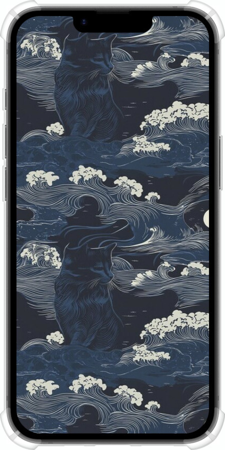 Силіконовий протиударний с посиленими кутами чехол Морська тематика у стилі арт-деко для Apple iPhone SE 4 - 6520sp-3652 изображение 