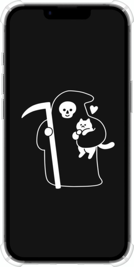 Силикон с усиленными углами чехол Минималистичный арт: смерть и кошка для Apple iPhone SE 4 - 6529sp-3652 изображение 