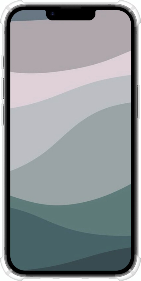 Силикон с усиленными углами чехол С фиолетовым и бирюзовым ретро-стилем и волнами для Apple iPhone 16e - 6533sp-3971 изображение 