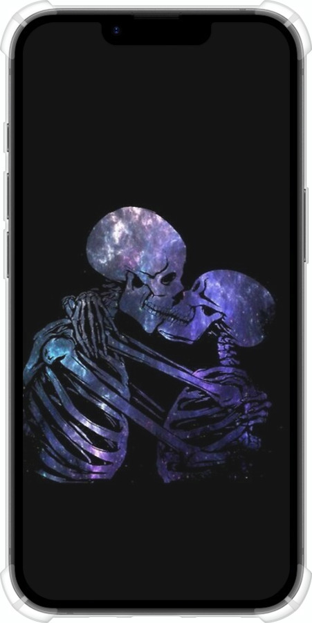 Силіконовий протиударний с посиленими кутами чехол Із зображенням скелета для Apple iPhone SE 4 - 6537sp-3652 изображение 