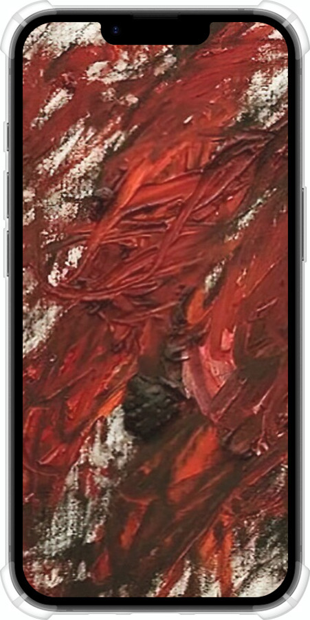 Силикон с усиленными углами чехол Абстрактная композиция в красных тонах для Apple iPhone 16e - 6541sp-3971 изображение 