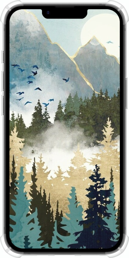 Силикон с усиленными углами чехол С изображением лесного пейзажа для Apple iPhone SE 4 - 6548sp-3652 изображение 