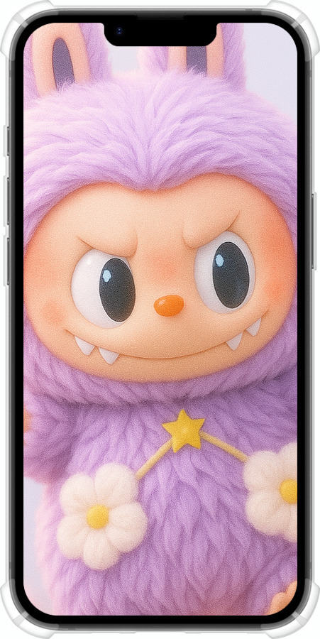 Силіконовий протиударний с посиленими кутами чехол Лабубу для Apple iPhone SE 4 - 6708sp-3652 изображение 