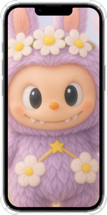 Силіконовий протиударний с посиленими кутами чехол Лабубу 1 для Apple iPhone SE 4 - 6709sp-3652 изображение 