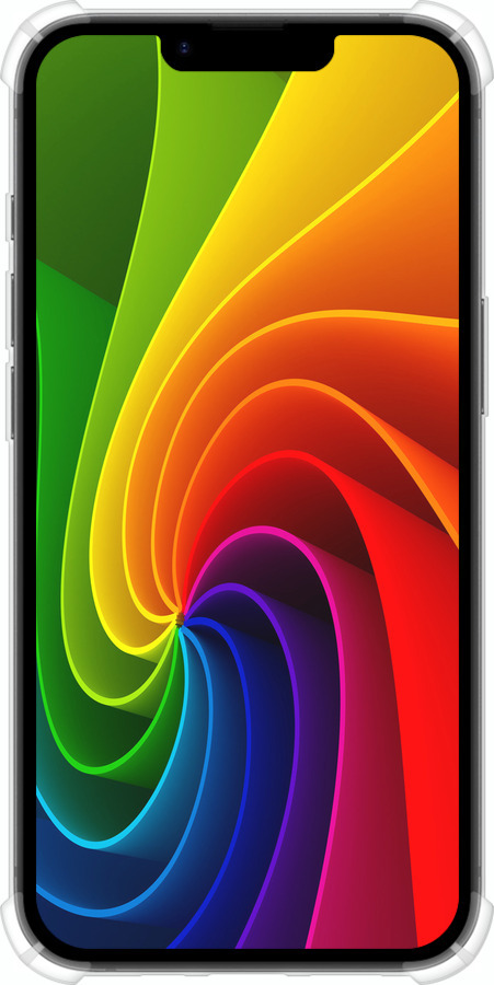 Силикон с усиленными углами чехол Радужный вихрь для Apple iPhone SE 4 - 747sp-3652 изображение 